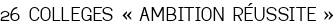 26 COLLEGES «<small class="fine d-inline"> </small>AMBITION RÉUSSITE<small class="fine d-inline"> </small>»