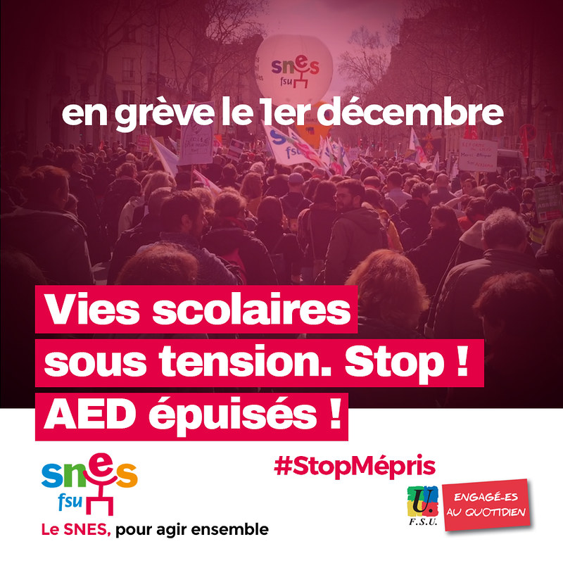 Dans l'action avec les AED et les vies scolaires : grève AED Mardi 19 (…)