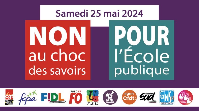 Pour La Défense de l'école publique, contre le choc des savoirs